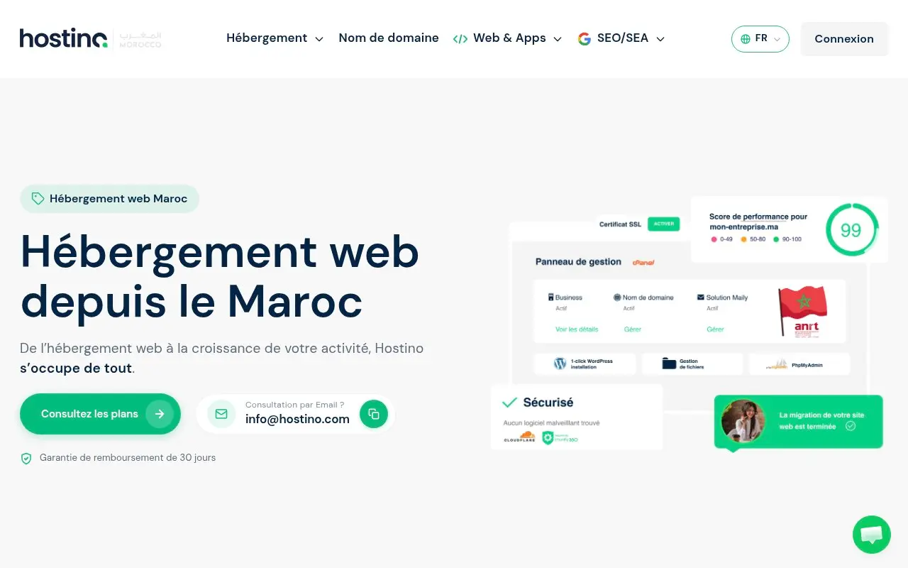 Hostino : L'hébergeur de référence au Maroc, avec SSD, SSL gratuit et cPanel