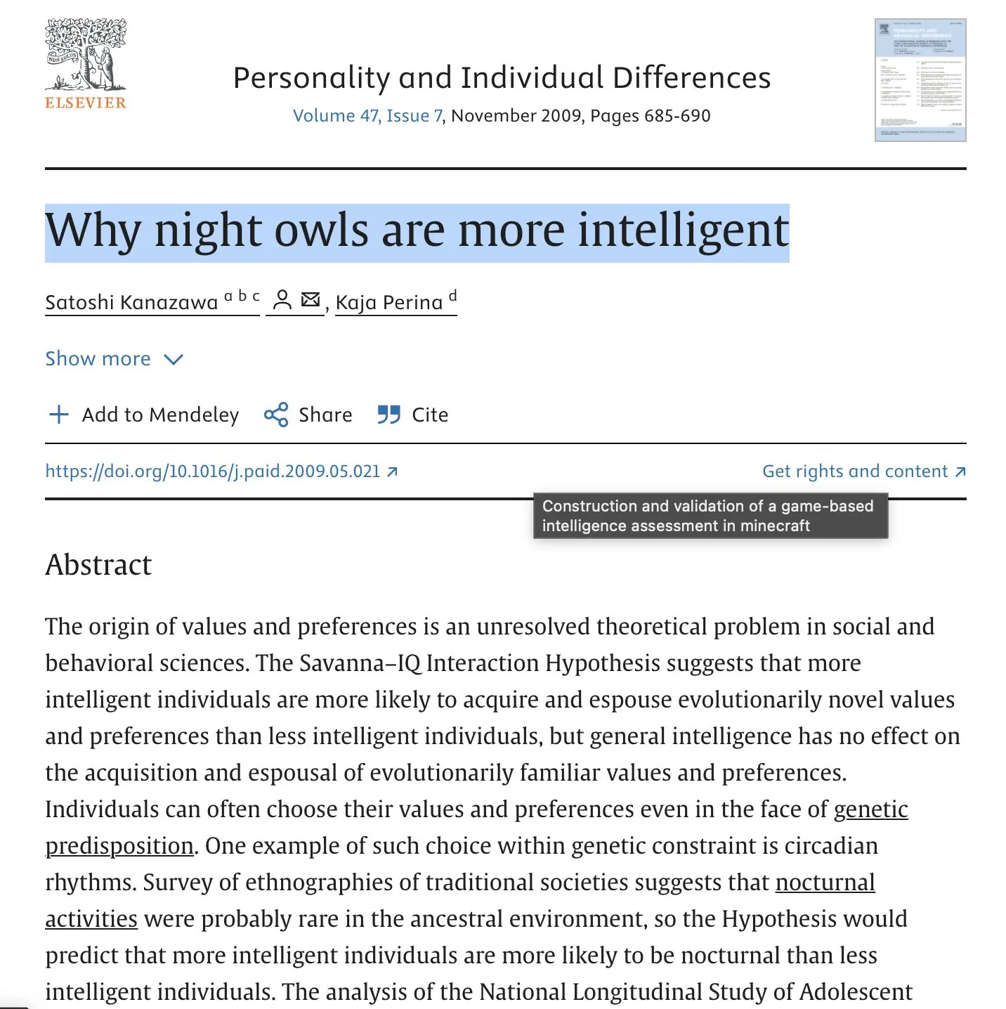Oiseaux de nuit et QI élevé, que vaut vraiment la corrélation