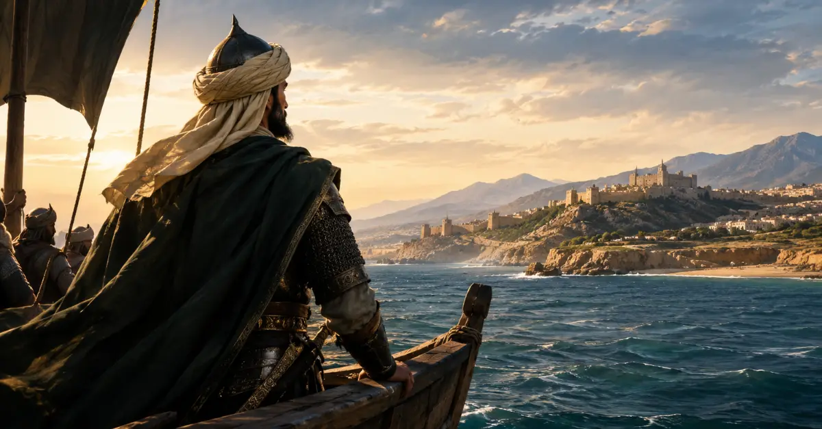 Tariq ibn Ziyad est le chef militaire qui a conduit la conquête Marocaine de la péninsule Ibérique en 711