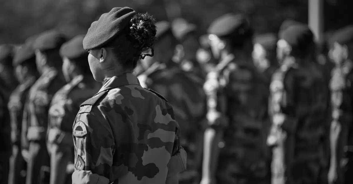 Bataillon de soldats français en parade